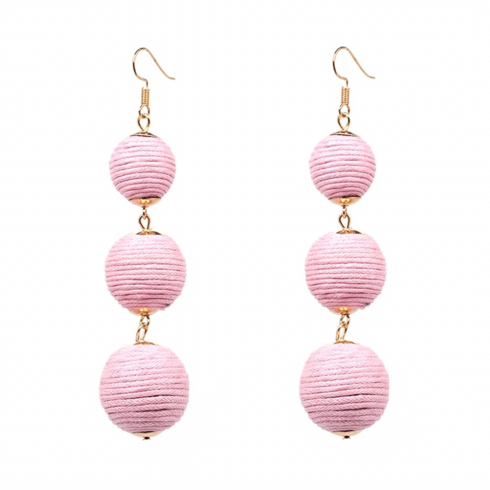Baby Pink Statement Pom Pom Earrings